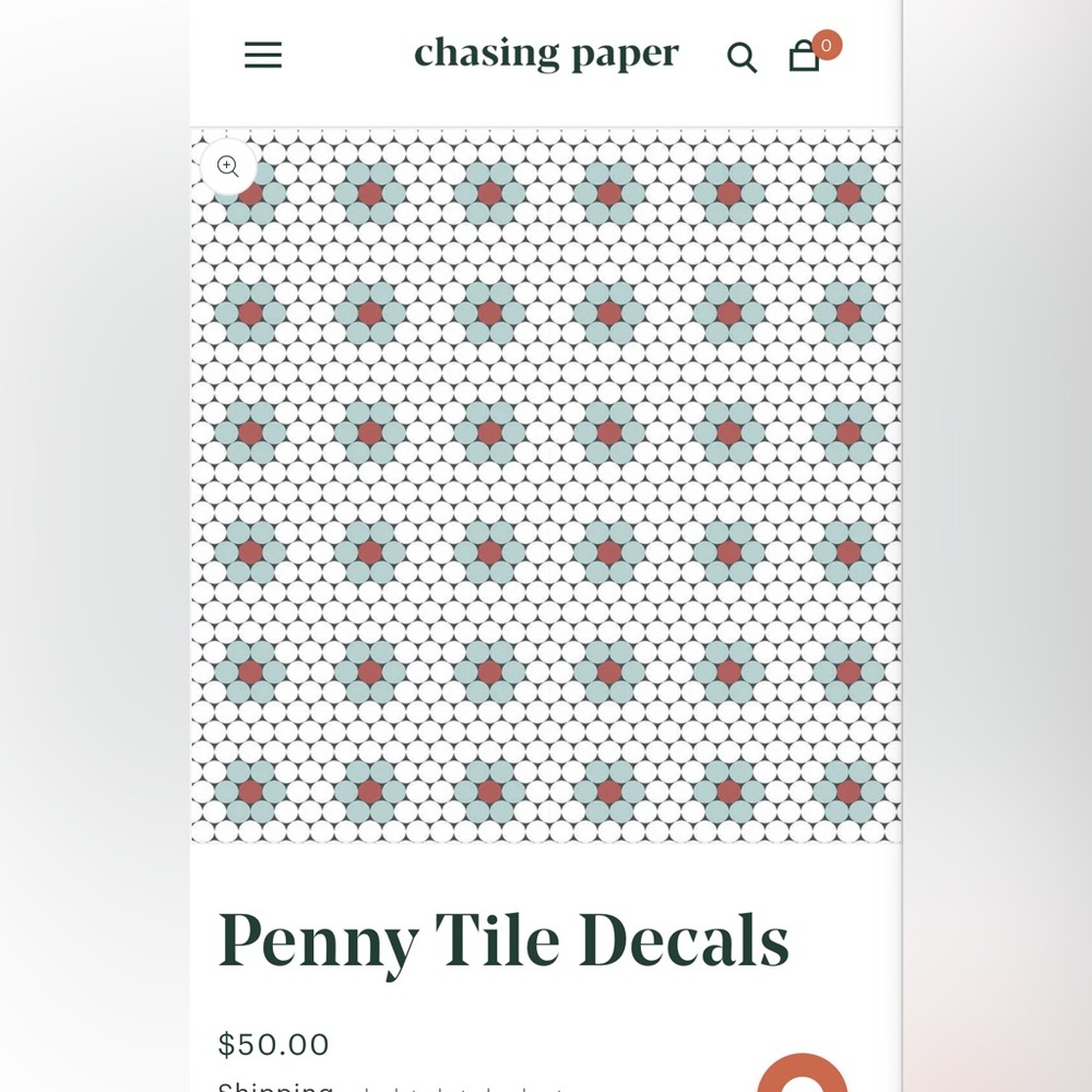 Chasing Paper Penny Tile peel and stick tiles 2x4